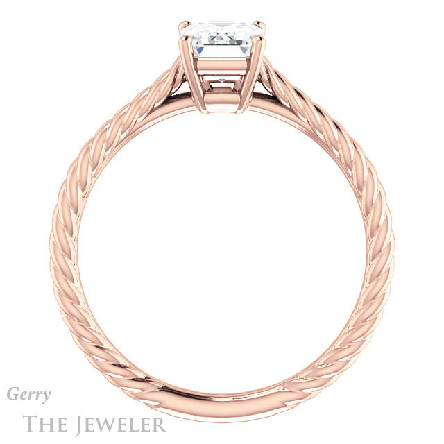 Emerald Cut Forever One Moissanite Engagement Ring #GTJ1263-emerald-fb-r 2 Emerald Cut Forever Brilliant Moissanite Engagement Ring #GTJ1263-emerald-fb-r