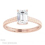 Emerald Cut Forever One Moissanite Engagement Ring #GTJ1263-emerald-fb-r 1 Emerald Cut Forever Brilliant Moissanite Engagement Ring #GTJ1263-emerald-fb-r