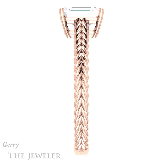 Emerald Cut Forever One Moissanite Engagement Ring #GTJ1263-emerald-fb-r 3 Emerald Cut Forever Brilliant Moissanite Engagement Ring #GTJ1263-emerald-fb-r
