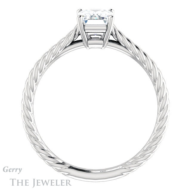 Emerald Cut Forever Brilliant Moissanite Engagement Ring #GTJ1263-emerald-fb-w