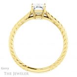 Emerald Cut Forever One Moissanite Engagement Ring #GTJ1263-emerald-fb-y 2 Emerald Cut Forever Brilliant Moissanite Engagement Ring #GTJ1263-emerald-fb-y