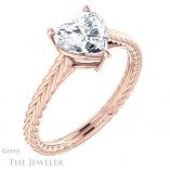 Heart Shaped Forever One Moissanite Engagement Ring #GTJ1263-heart-fb-r 4 Heart Shaped Forever Brilliant Moissanite Engagement Ring #GTJ1263-heart-fb-r