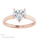 Heart Shaped Forever One Moissanite Engagement Ring #GTJ1263-heart-fb-r 1 Heart Shaped Forever Brilliant Moissanite Engagement Ring #GTJ1263-heart-fb-r