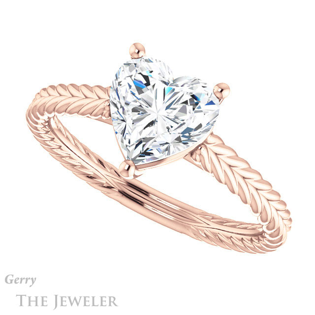 Heart Shaped Forever One Moissanite Engagement Ring #GTJ1263-heart-fb-r 5 Heart Shaped Forever Brilliant Moissanite Engagement Ring #GTJ1263-heart-fb-r