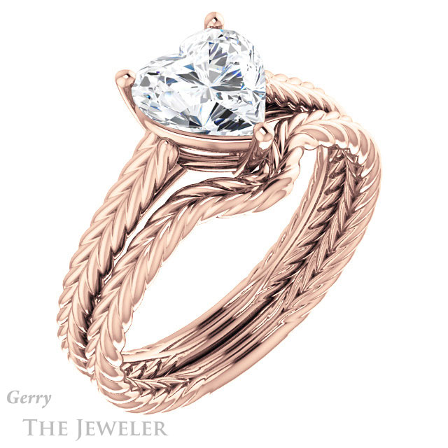Heart Shaped Forever One Moissanite Engagement Ring #GTJ1263-heart-fb-r 6 Heart Shaped Forever Brilliant Moissanite Engagement Ring #GTJ1263-heart-fb-r