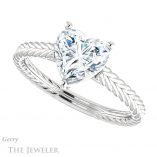 Heart Shaped Forever One Moissanite Engagement Ring #GTJ1263-heart-fb-w 5 Heart Shaped Forever Brilliant Moissanite Engagement Ring #GTJ1263-heart-fb-w