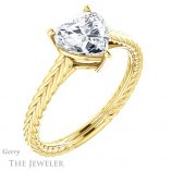 Heart Shaped Forever One Moissanite Engagement Ring #GTJ1263-heart-fb-y 4 Heart Shaped Forever Brilliant Moissanite Engagement Ring #GTJ1263-heart-fb-y