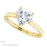 Heart Shaped Forever One Moissanite Engagement Ring #GTJ1263-heart-fb-y 5 Heart Shaped Forever Brilliant Moissanite Engagement Ring #GTJ1263-heart-fb-y