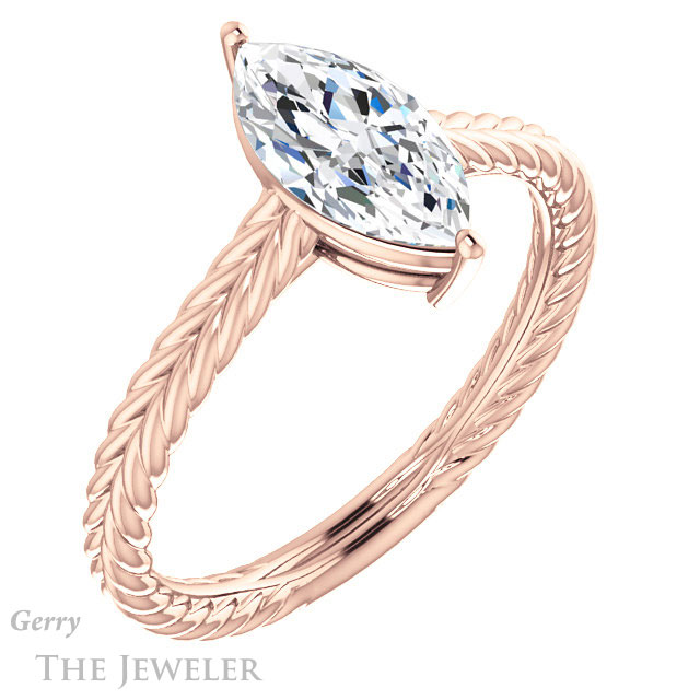 Marquise Cut Forever One Moissanite Engagement Ring #GTJ1263-marquise-fb-r 4 Marquise Cut Forever Brilliant Moissanite Engagement Ring #GTJ1263-marquise-fb-r