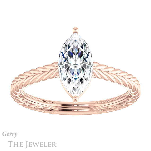 Marquise Cut Forever Brilliant Moissanite Engagement Ring #GTJ1263-marquise-fb-r