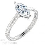 Marquise Cut Forever One Moissanite Engagement Ring #GTJ1263-marquise-fb-w 4 Marquise Cut Forever Brilliant Moissanite Engagement Ring #GTJ1263-marquise-fb-w