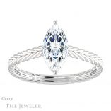 Marquise Cut Forever One Moissanite Engagement Ring #GTJ1263-marquise-fb-w 1 Marquise Cut Forever Brilliant Moissanite Engagement Ring #GTJ1263-marquise-fb-w