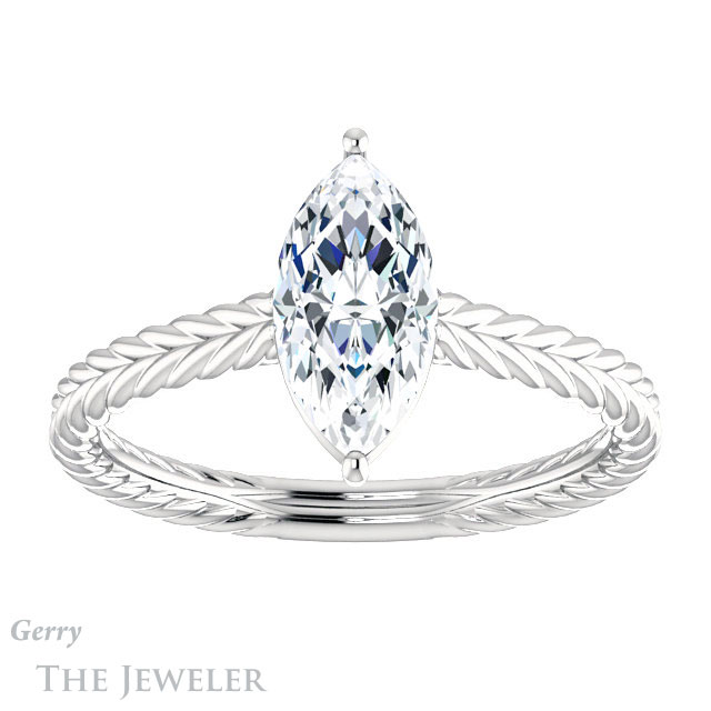 Marquise Cut Forever Brilliant Moissanite Engagement Ring #GTJ1263-marquise-fb-w