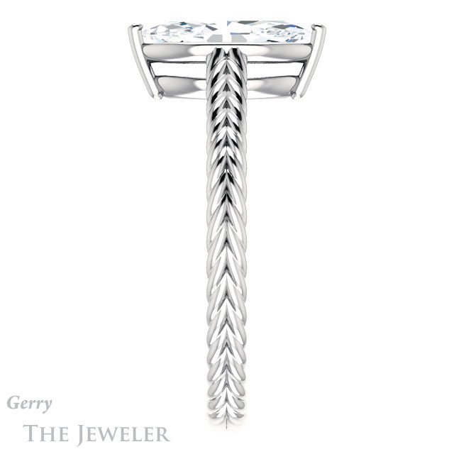 Marquise Cut Forever One Moissanite Engagement Ring #GTJ1263-marquise-fb-w 3 Marquise Cut Forever Brilliant Moissanite Engagement Ring #GTJ1263-marquise-fb-w