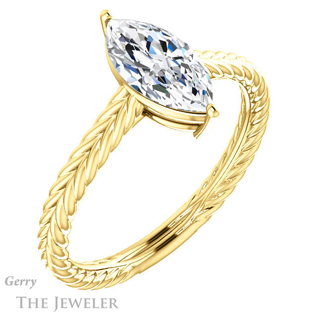 Marquise Cut Forever Brilliant Moissanite Engagement Ring #GTJ1263-marquise-fb-y