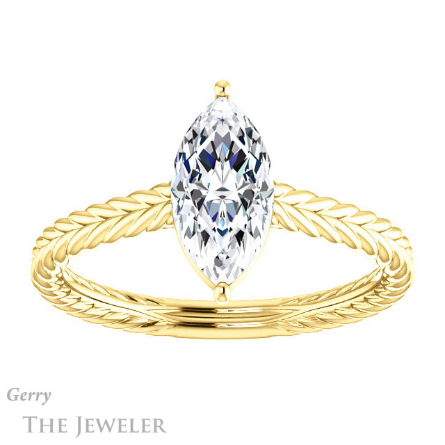 Marquise Cut Forever Brilliant Moissanite Engagement Ring #GTJ1263-marquise-fb-y