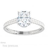 Oval Shaped Forever One Moissanite Engagement Ring #GTJ1263-oval-fo-w 1 Oval Shaped Forever One Moissanite Engagement Ring #GTJ1263-oval-fo-w