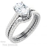 Oval Shaped Forever One Moissanite Engagement Ring #GTJ1263-oval-fo-w 6 Oval Shaped Forever One Moissanite Engagement Ring #GTJ1263-oval-fo-w