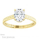 Oval Shaped Forever One Moissanite Engagement Ring #GTJ1263-oval-fo-y 1 Oval Shaped Forever One Moissanite Engagement Ring #GTJ1263-oval-fo-y
