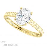Oval Shaped Forever One Moissanite Engagement Ring #GTJ1263-oval-fo-y 5 Oval Shaped Forever One Moissanite Engagement Ring #GTJ1263-oval-fo-y