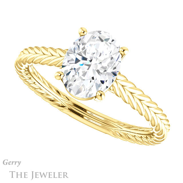 Oval Shaped Forever One Moissanite Engagement Ring #GTJ1263-oval-fo-y 5 Oval Shaped Forever One Moissanite Engagement Ring #GTJ1263-oval-fo-y