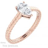 Pear Shaped Forever Brilliant Moissanite Engagement Ring #GTJ1263-pear-fb-r