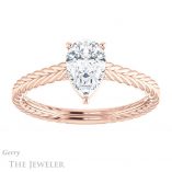 Pear Shaped Forever Brilliant Moissanite Engagement Ring #GTJ1263-pear-fb-r