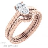 Pear Shaped Forever Brilliant Moissanite Engagement Ring #GTJ1263-pear-fb-r