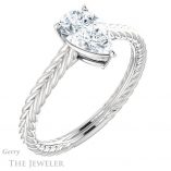 Pear Shaped Forever Brilliant Moissanite Engagement Ring #GTJ1263-pear-fb-w