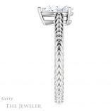 Pear Shaped Forever Brilliant Moissanite Engagement Ring #GTJ1263-pear-fb-w