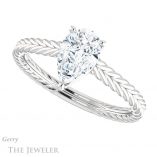 Pear Shaped Forever Brilliant Moissanite Engagement Ring #GTJ1263-pear-fb-w