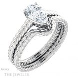 Pear Shaped Forever Brilliant Moissanite Engagement Ring #GTJ1263-pear-fb-w