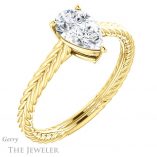 Pear Shaped Forever Brilliant Moissanite Engagement Ring #GTJ1263-pear-fb-y