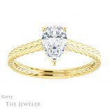 Pear Shaped Forever Brilliant Moissanite Engagement Ring #GTJ1263-pear-fb-y