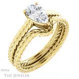 Pear Shaped Forever Brilliant Moissanite Engagement Ring #GTJ1263-pear-fb-y