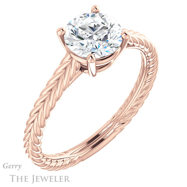 Round Cut Forever One Moissanite Engagement Ring #GTJ1263-round-fo-r 4 Round Cut Forever One Moissanite Engagement Ring #GTJ1263-round-fo-r