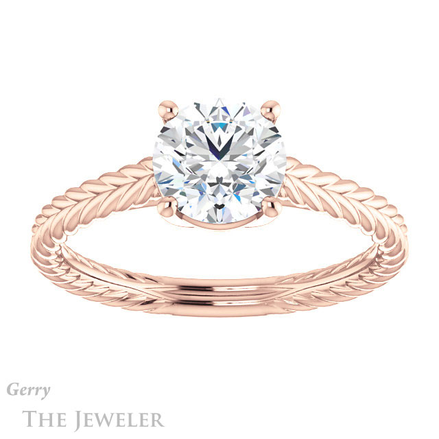 Round Cut Forever One Moissanite Engagement Ring #GTJ1263-round-fo-r 1 Round Cut Forever One Moissanite Engagement Ring #GTJ1263-round-fo-r
