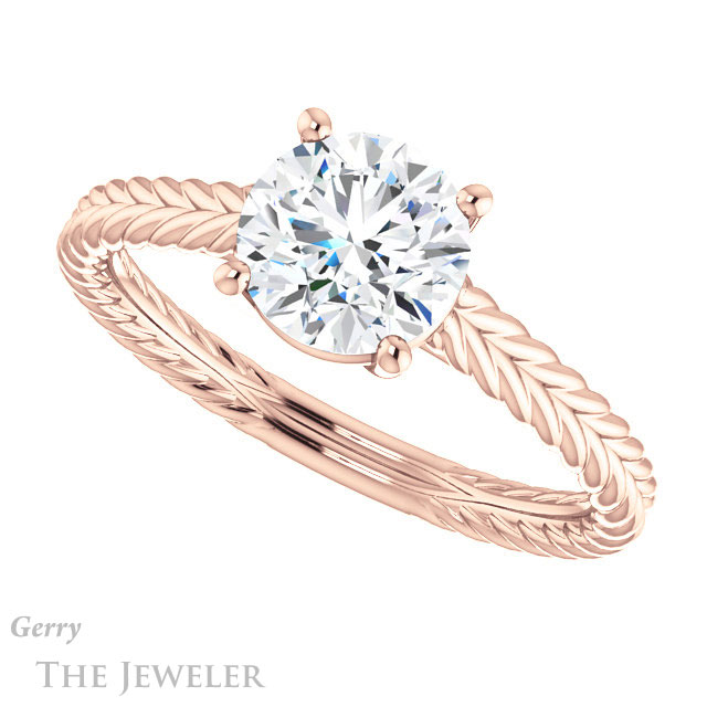 Round Cut Forever One Moissanite Engagement Ring #GTJ1263-round-fo-r 5 Round Cut Forever One Moissanite Engagement Ring #GTJ1263-round-fo-r