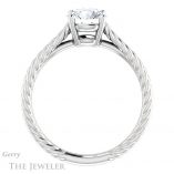 Round Cut Forever One Moissanite Engagement Ring #GTJ1263-round-fo-w 2 Round Cut Forever One Moissanite Engagement Ring #GTJ1263-round-fo-w