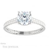Round Cut Forever One Moissanite Engagement Ring #GTJ1263-round-fo-w 1 Round Cut Forever One Moissanite Engagement Ring #GTJ1263-round-fo-w