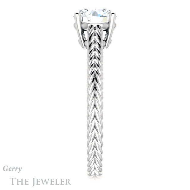 Round Cut Forever One Moissanite Engagement Ring #GTJ1263-round-fo-w 3 Round Cut Forever One Moissanite Engagement Ring #GTJ1263-round-fo-w
