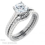 Round Cut Forever One Moissanite Engagement Ring #GTJ1263-round-fo-w 6 Round Cut Forever One Moissanite Engagement Ring #GTJ1263-round-fo-w