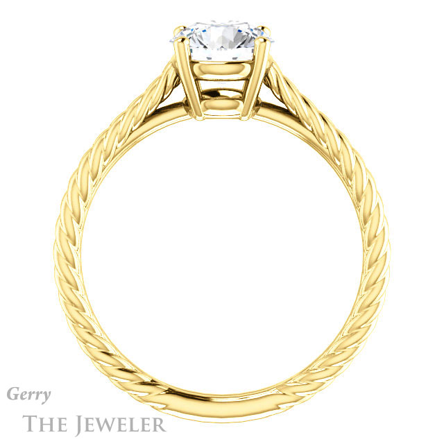 Round Cut Forever One Moissanite Engagement Ring #GTJ1263-round-fo-y