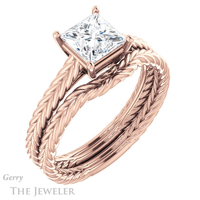 Princess Cut Forever One Moissanite Engagement Ring #GTJ1263-square-fo-r 6 Princess Cut Forever One Moissanite Engagement Ring #GTJ1263-square-fo-r