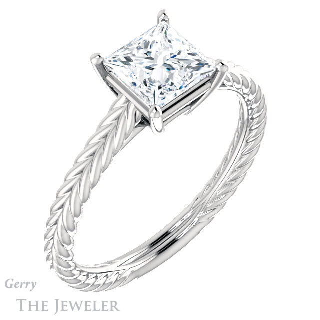 Princess Cut Forever One Moissanite Engagement Ring #GTJ1263-square-fo-w 4 Princess Cut Forever One Moissanite Engagement Ring #GTJ1263-square-fo-w