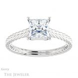 Princess Cut Forever One Moissanite Engagement Ring #GTJ1263-square-fo-w 1 Princess Cut Forever One Moissanite Engagement Ring #GTJ1263-square-fo-w