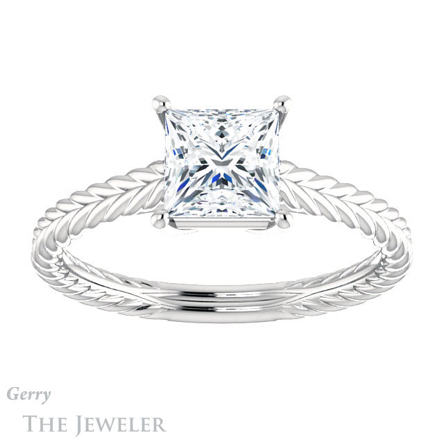 Princess Cut Forever One Moissanite Engagement Ring #GTJ1263-square-fo-w