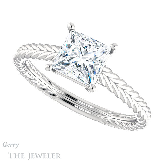Princess Cut Forever One Moissanite Engagement Ring #GTJ1263-square-fo-w 5 Princess Cut Forever One Moissanite Engagement Ring #GTJ1263-square-fo-w