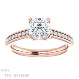 Cushion Cut Forever One Moissanite Engagement Ring #GTJ1265-cushion-fo-r