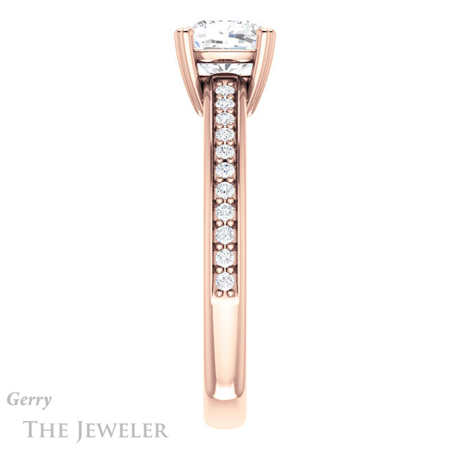 Cushion Cut Forever One Moissanite Engagement Ring #GTJ1265-cushion-fo-r